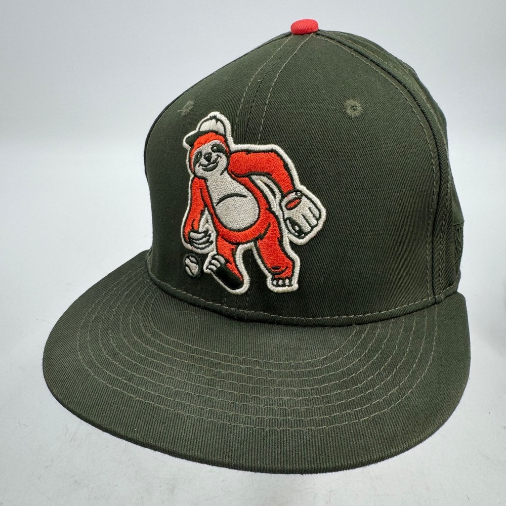 Cap 5 Farm Ball Baseballism Sloth Baseball‎ Cap Fitted Hat Olive Red Size 7 1/4